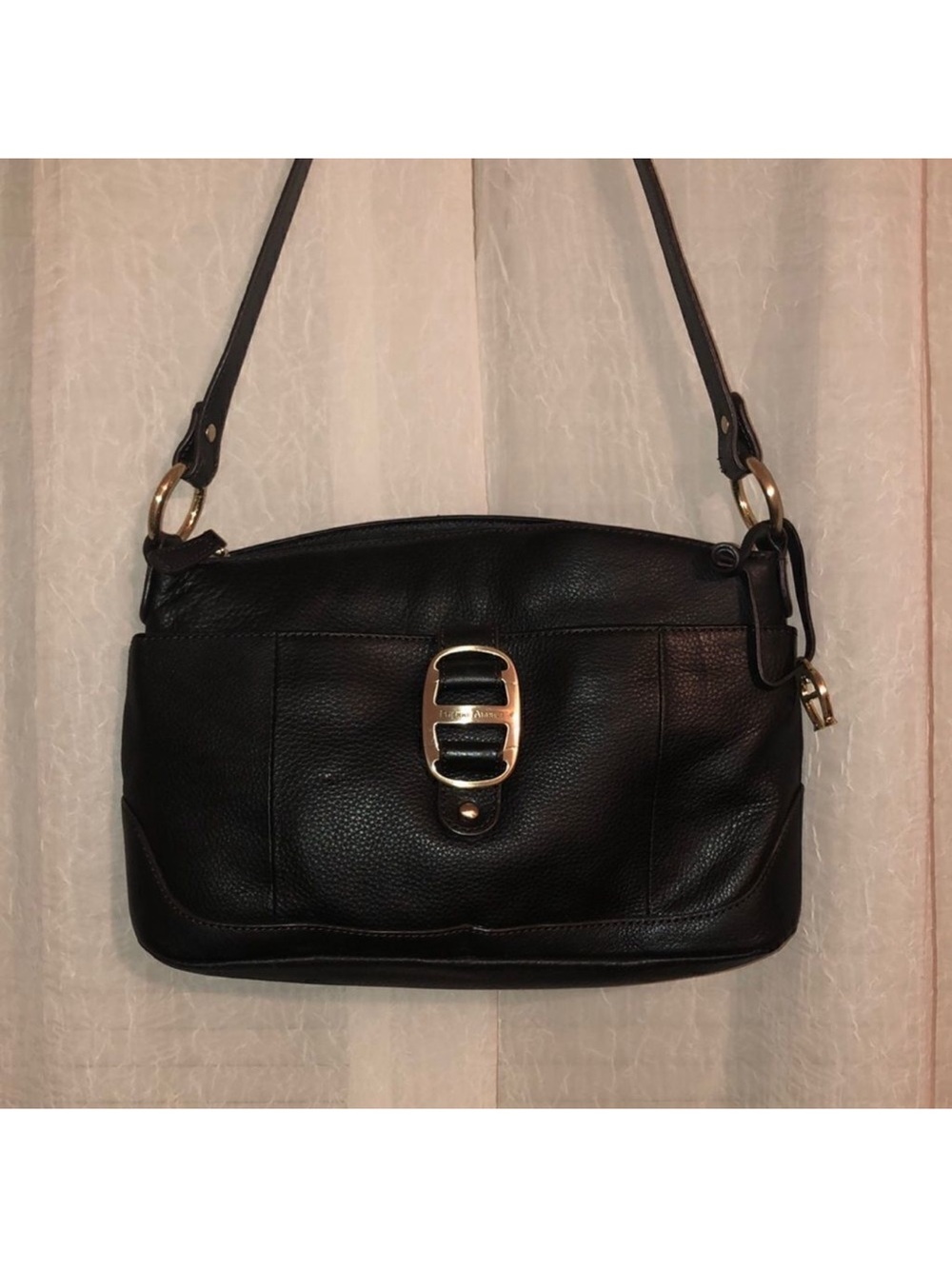 Etienne Aigner Genuine Leather Black Hobo Bag